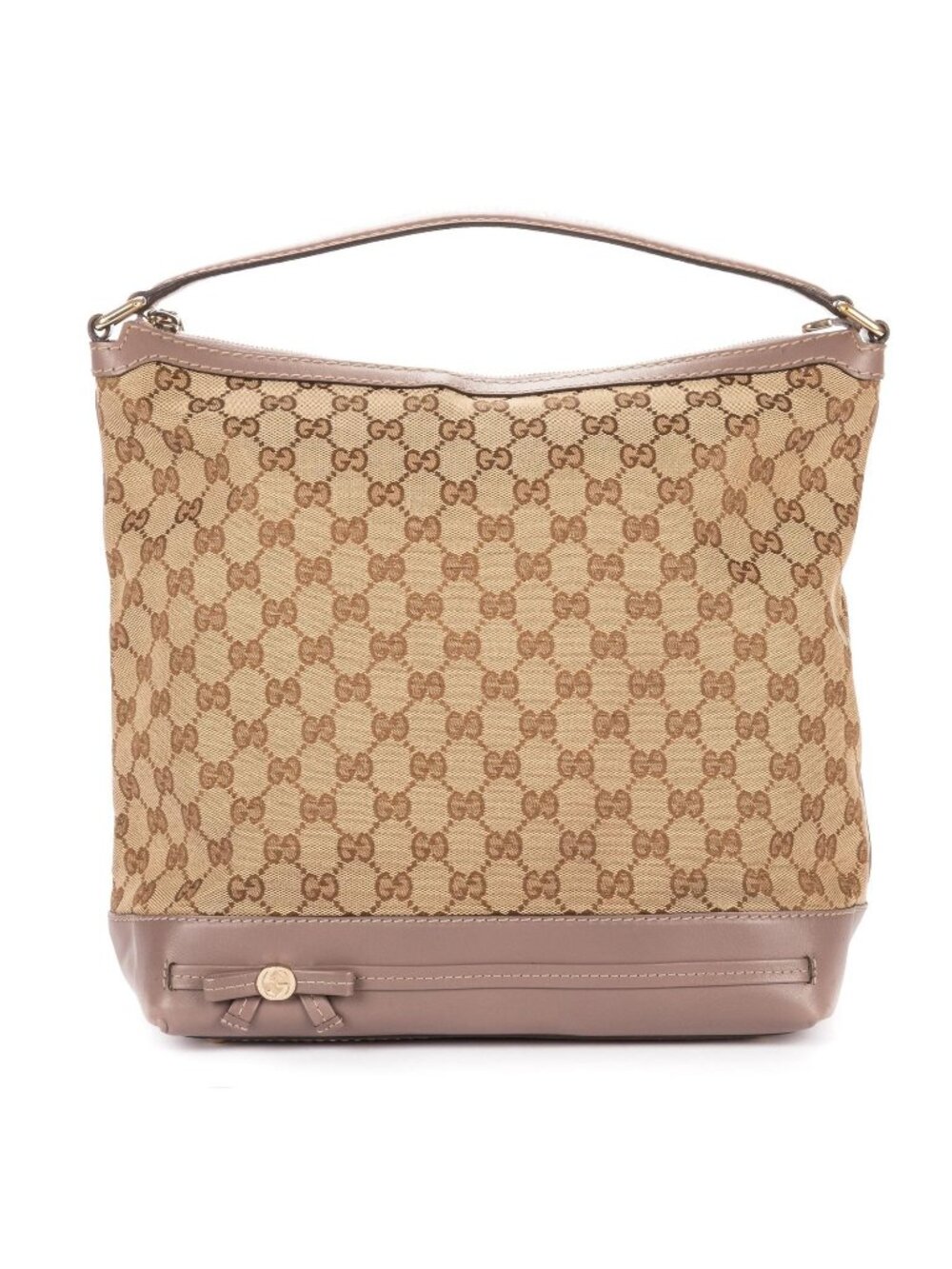 Gucci Bree Bow Hobo Beige GG Canvas